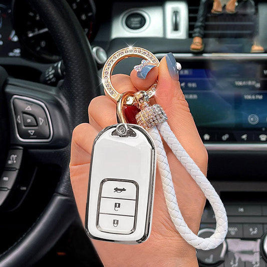 Honda Car Key Case Rhinestones Keychain