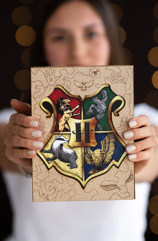 Harry potter-hogwarts badge-premium wooden jigsaw puzzle