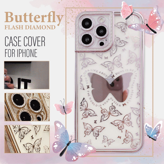 Butterfly Flash Diamond Case Cover For iPhone