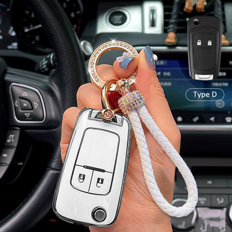 Chevrolet Car Key Case Rhinestones Keychain