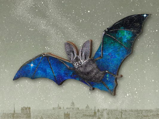 Bat Wooden Brooch