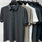 Men'S Ice Silk Breathable Slim Business Short-Sleeved