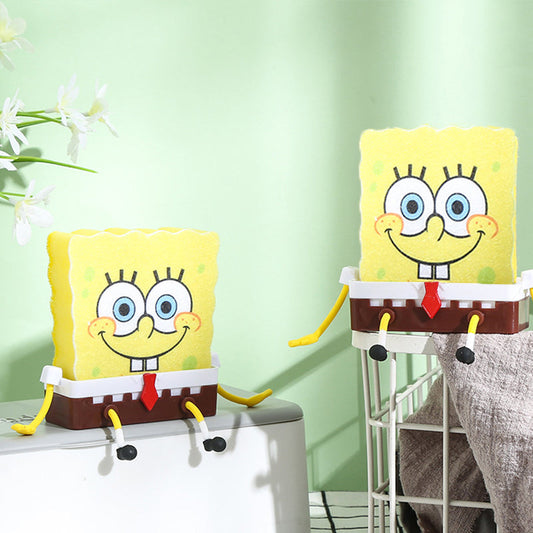 Cute Cartoon Sponge Holder with Spong