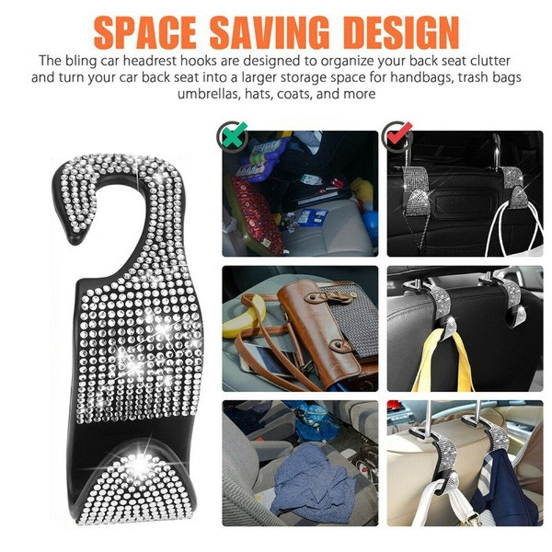 Car Diamond Headrest Hook（2 Pcs）