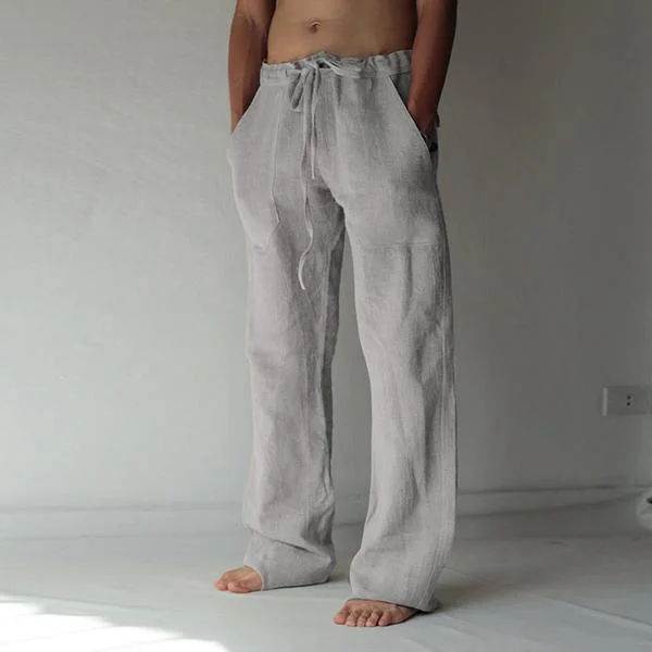 Men's linen pocket casual trousers