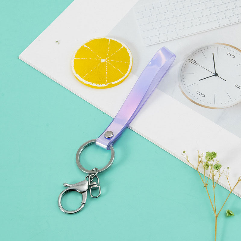 Magic Color Laser Leather Rope Keychain