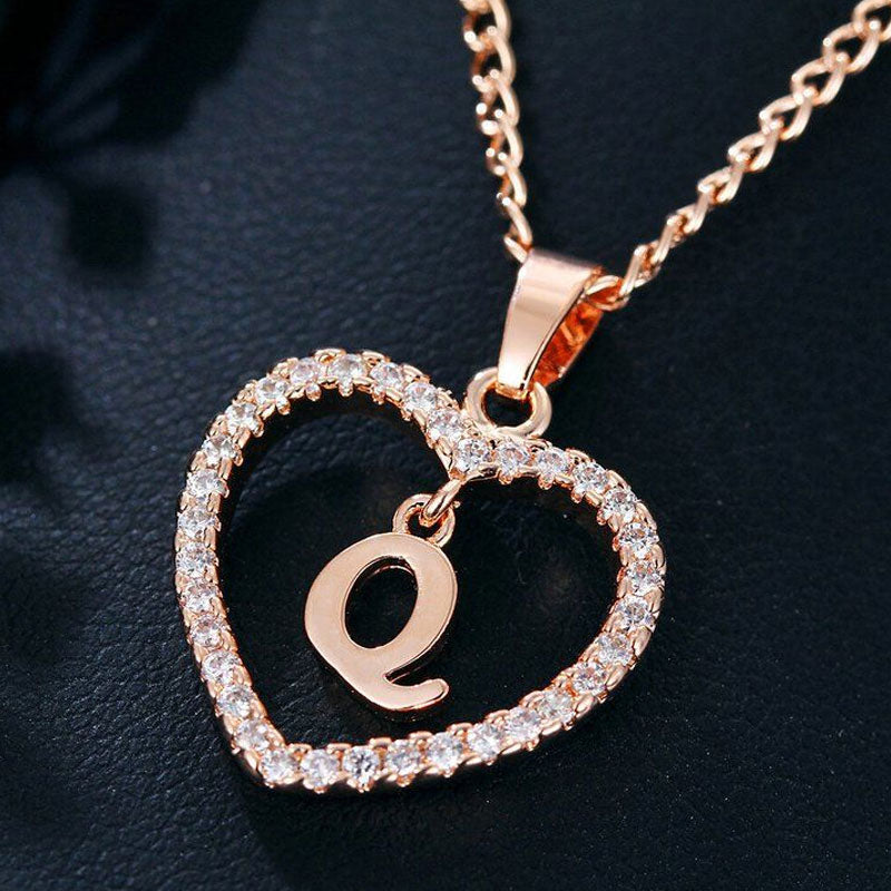 Heart A-Z Initial Letter Necklace