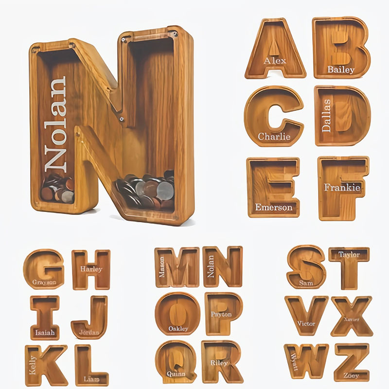 Personalized Boys/Girls Piggy Bank-Wood Gift For Kids