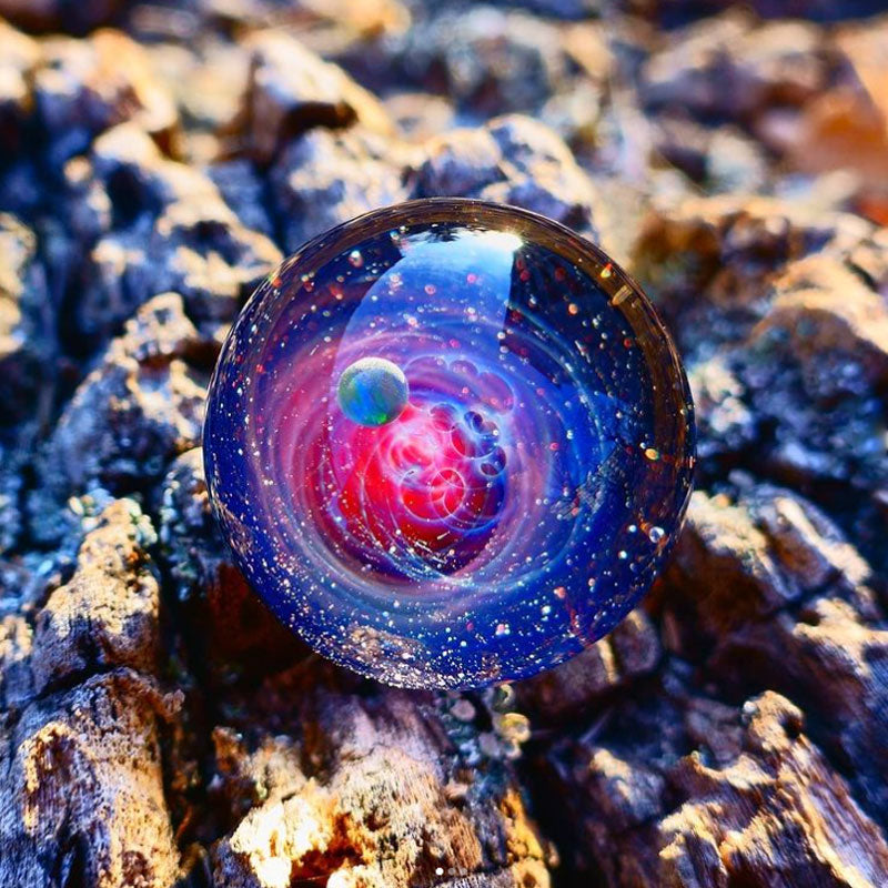 Swirling Galaxy-Inspired Glass Orbs