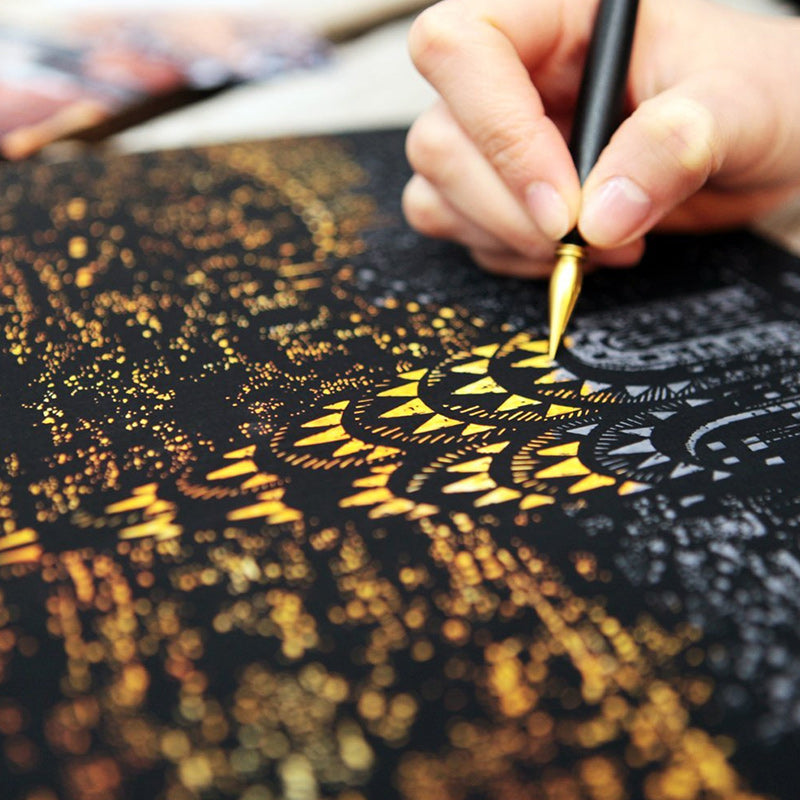 Scratch Painting World Sightseeing Pictures Scraping Image Drawing Paper Home Decoration