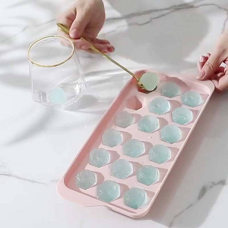 Round Ice Cube Tray with Lid Ice Ball Maker Mold