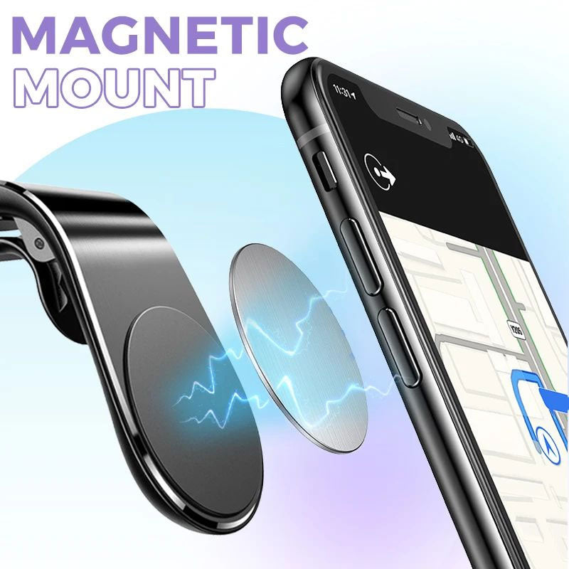 Universal 360 Degrees Rotation L-Shape Magnetic Car Phone Holder