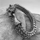 Titanium Steel Wolf Head Cast Men's Bracelet