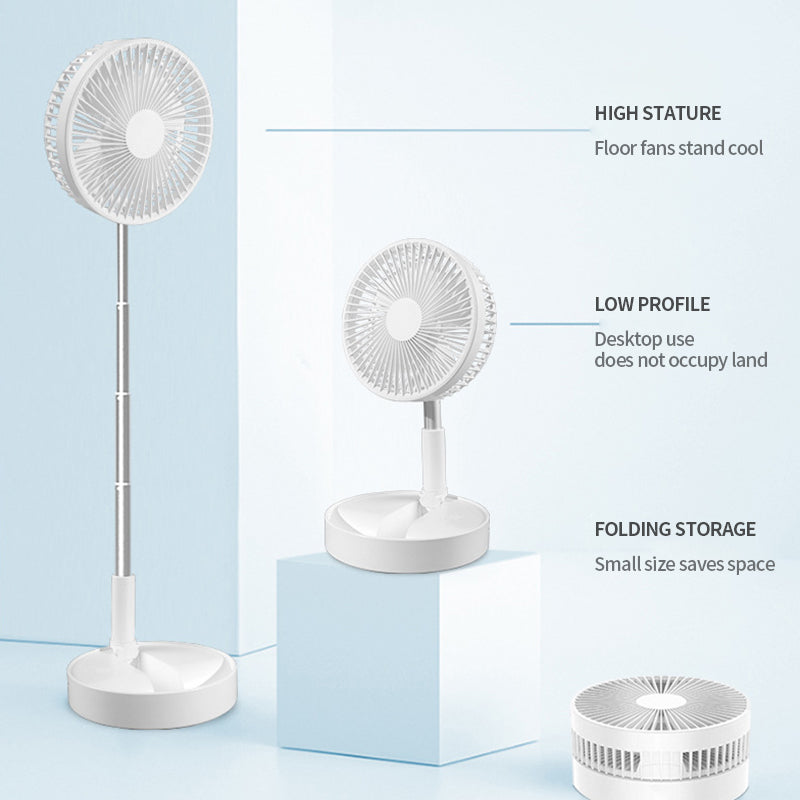 Stand Fan, Folding Portable Telescopic USB Fan