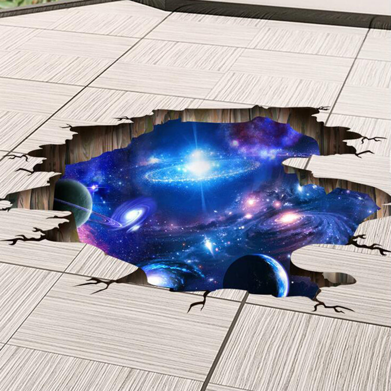 Creative 3D Blue Cosmic Galaxy Wall Sticker