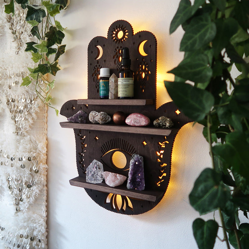 Luna Moth Lamp Crystal Shelf