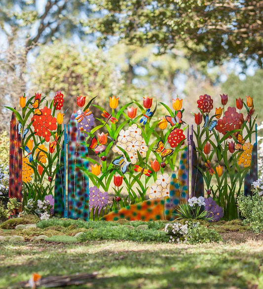 🔥Father's Day 49% OFF - Colorful Metal 3-Panel Butterfly and Flower Garden Screen