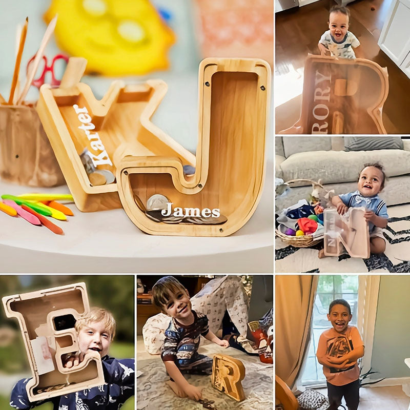 Personalized Boys/Girls Piggy Bank-Wood Gift For Kids