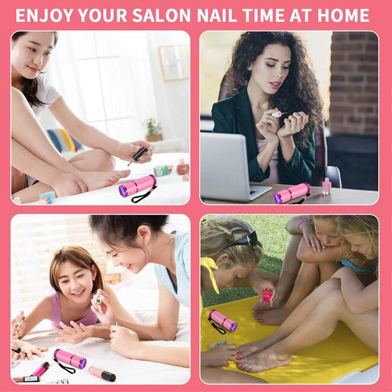 Portable Mini UV 9 LED Purple Light Nail Lamp