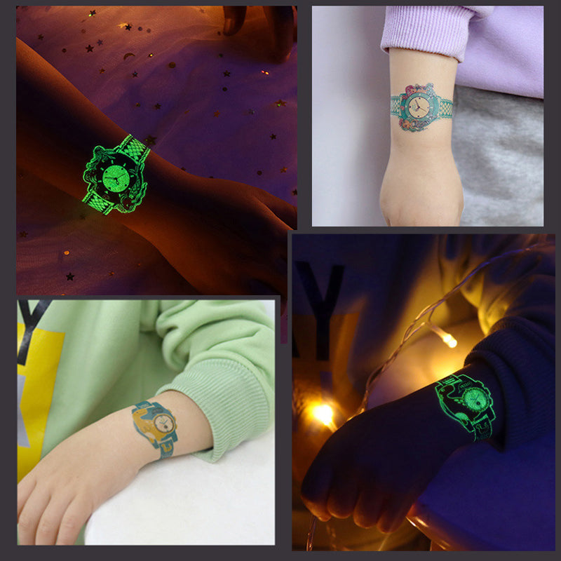 Cartoon Glowing Watch Tattoo Sticker (6 PCS)