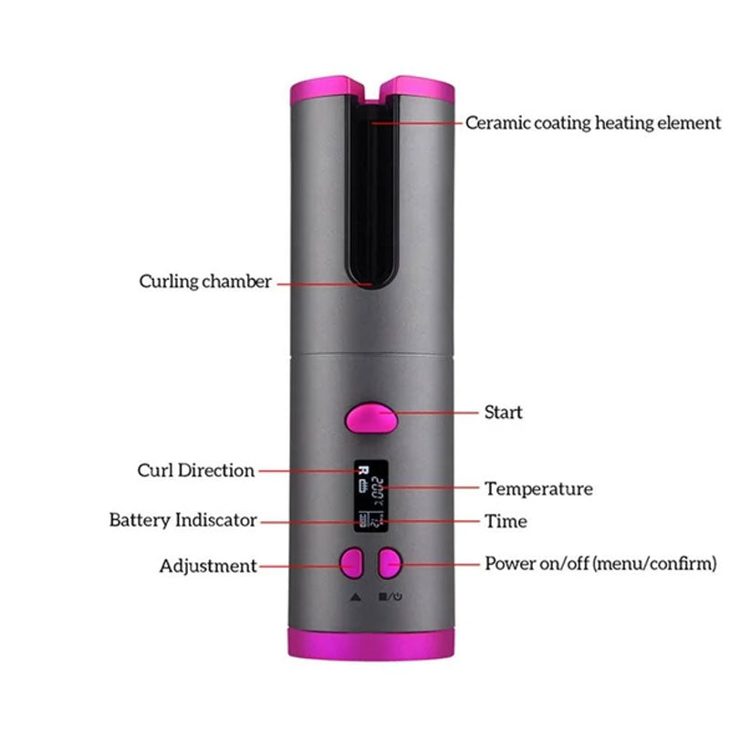 Auto Rotating Cordless Ceramic Hair Curler