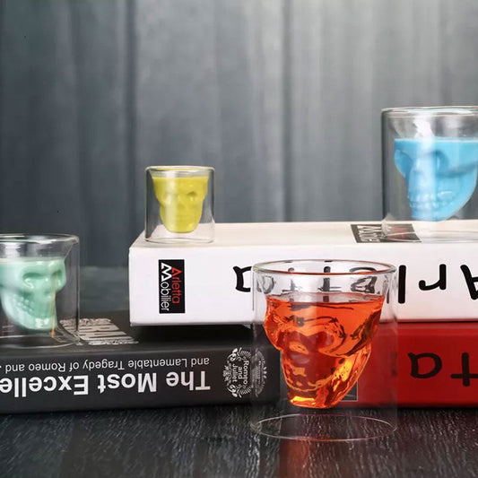 Thickened Skull Vacuum Glass Beer Mug