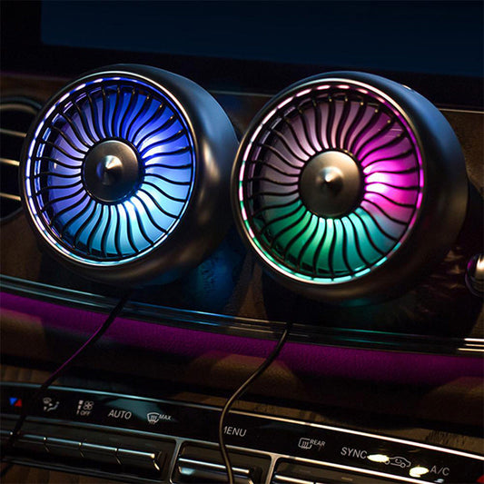 LED Light Rotate Cooling Air Fan for Auto Car