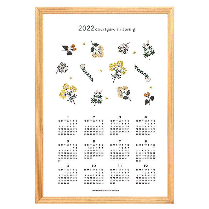 Blank Diy 2022 Calendar For Embroidery