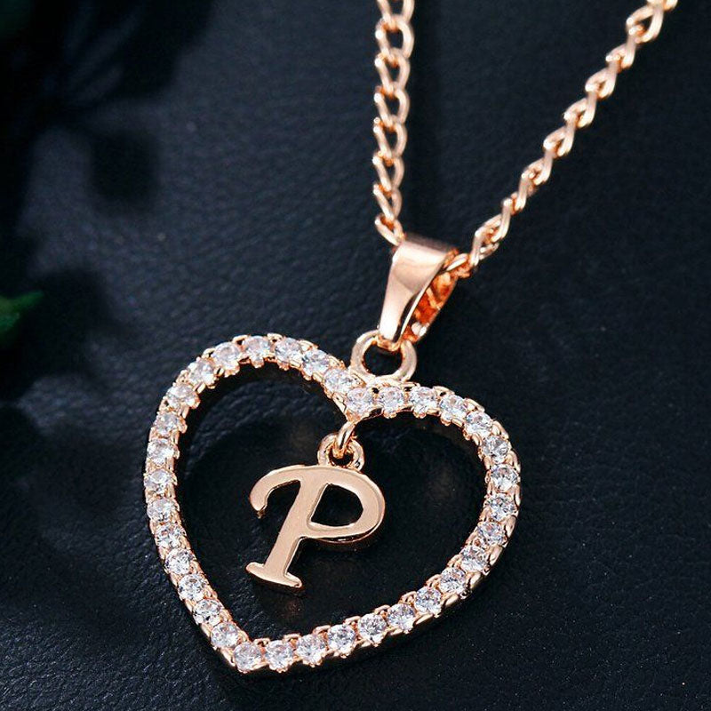 Heart A-Z Initial Letter Necklace