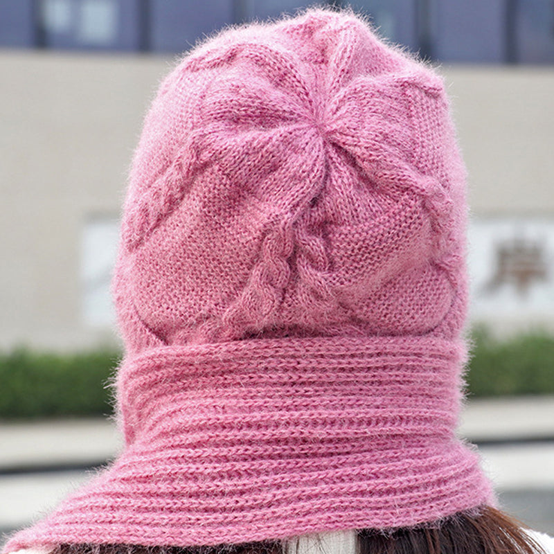Women's Snow Cap With Hat And Scarf