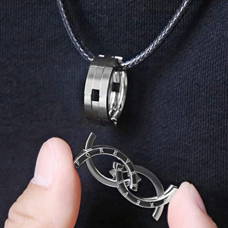 Stainless Steel Kissing Fish Pendant Necklace for Teenagers and Girls