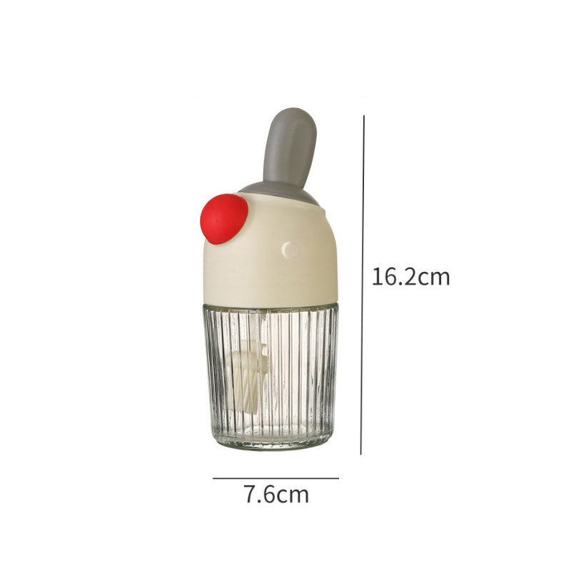 Spoon lid integrated Seasoning jar 280ml Beak Salt Jar Oil Brush Honey Stick