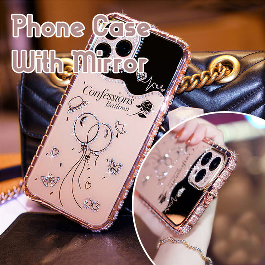 Diamond Metal Frame Phone Case with Mirror
