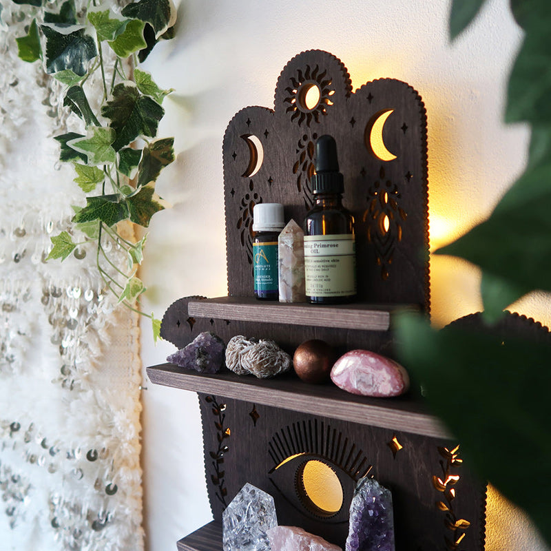 Luna Moth Lamp Crystal Shelf