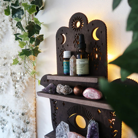 Luna Moth Lamp Crystal Shelf