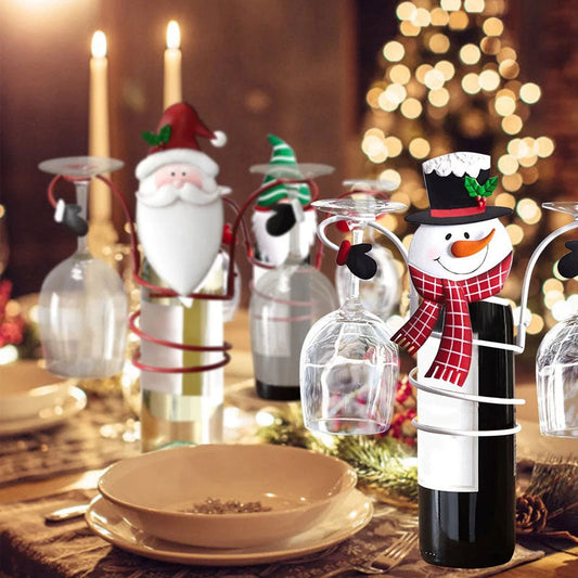 Christmas Wine Bottle Glass Shelf