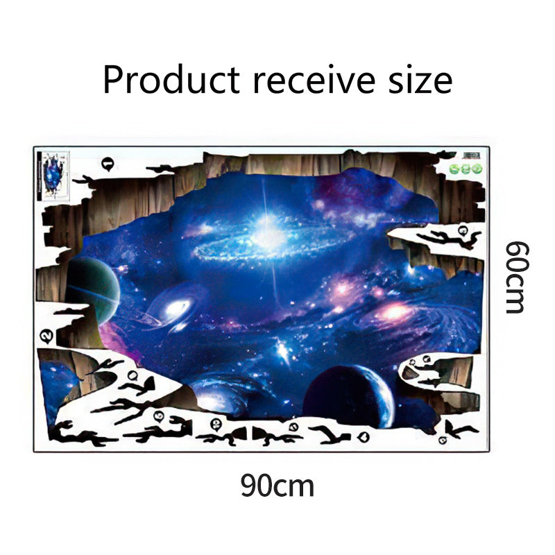 Creative 3D Blue Cosmic Galaxy Wall Sticker