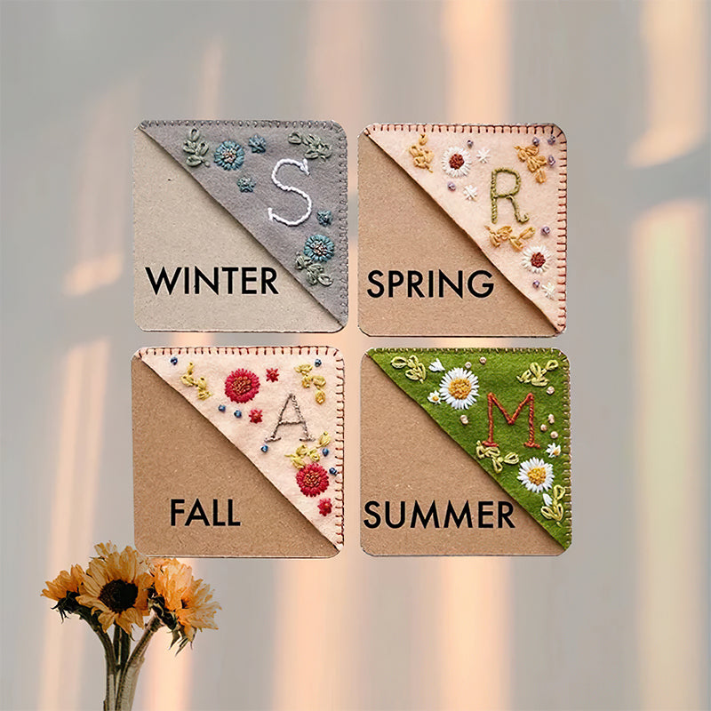 Personalized Hand Embroidered Corner Bookmark