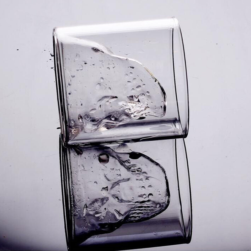 Double Walled Skull Glass Mug For Hot & Cold Drinks