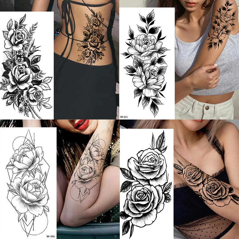 Sketch Flower Full Body Tattoo Sticker