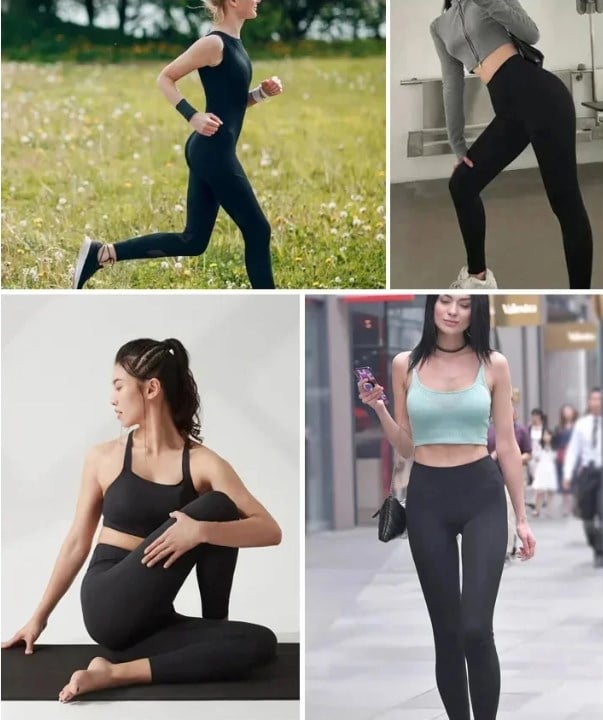Ice Silk Stretch Skinny High-Waisted Nine-Point Leggings