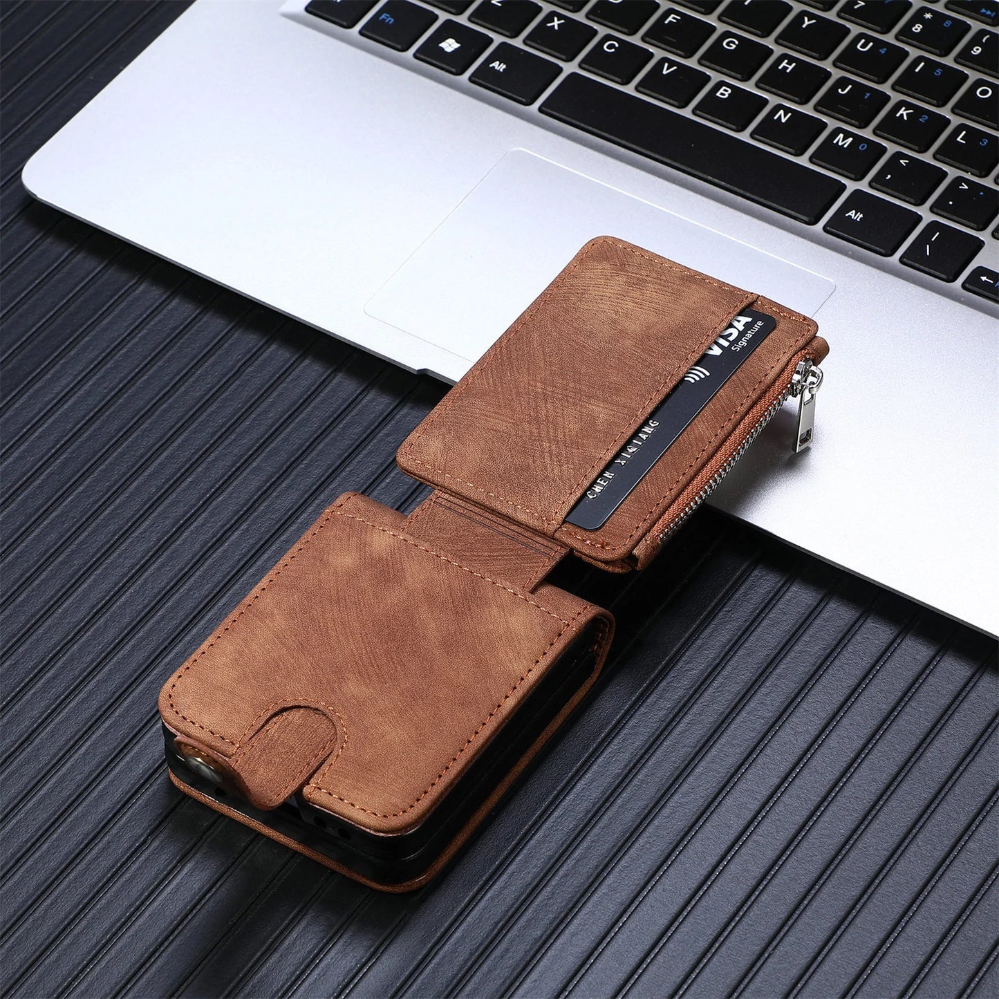Suitable For Samsung z flip3/4 Wallet Phone Case With Card Holder