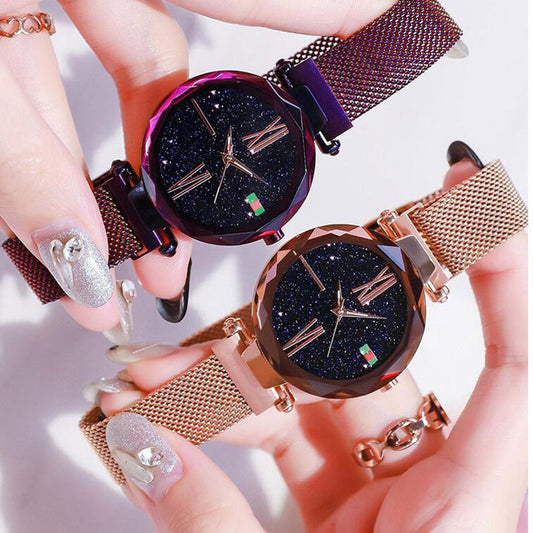 Women's Star Magnet Network With Quartz Watch