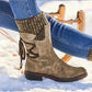 Women's winter low barrel orthotic bow support wool warm boots