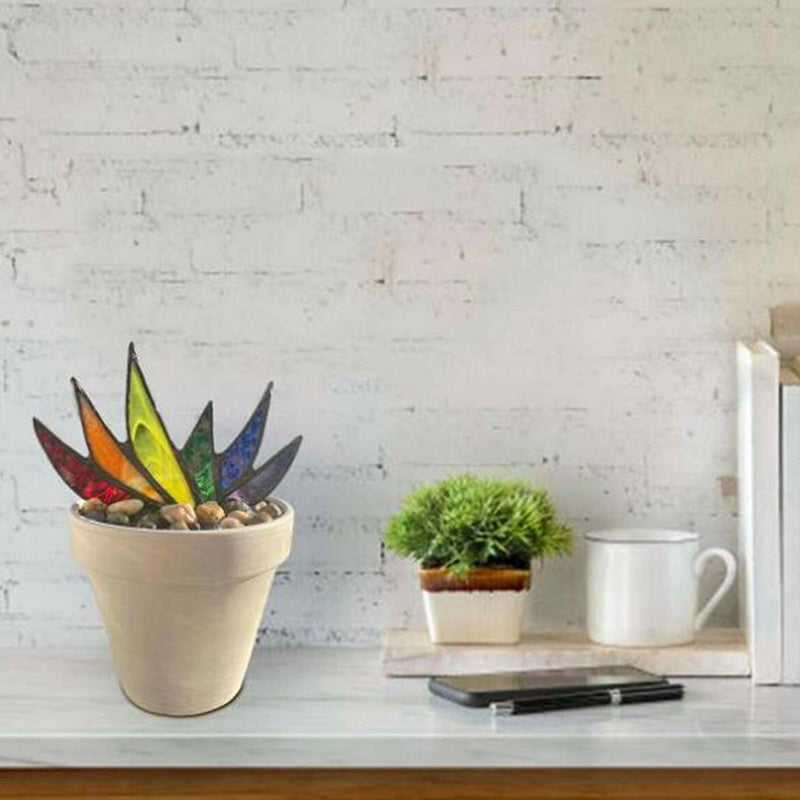 Stained Agave Plant Flower Pot Ornament