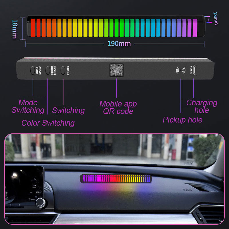 RGB Voice-Activated Pickup Rhythm Light