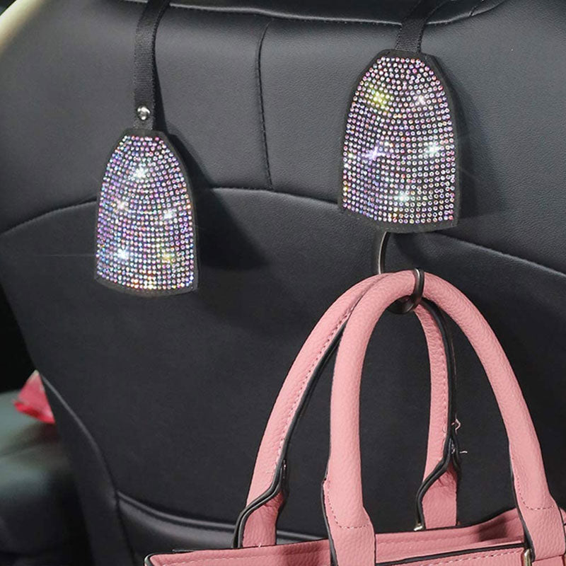 2PCS Bling Bling Car Seat Back Hidden Hooks
