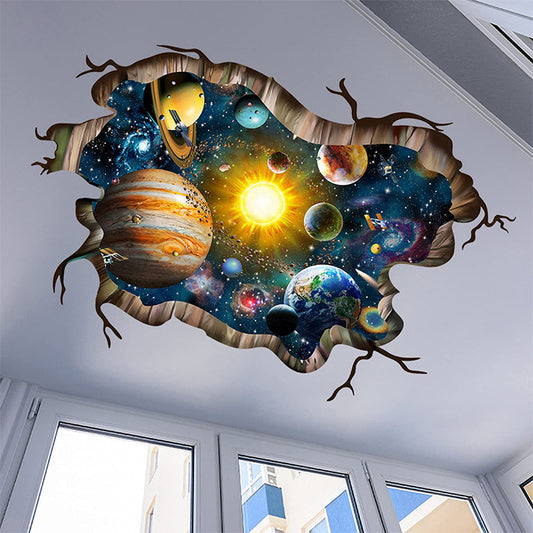 3D Broken Cosmic Galaxy Wall Decals