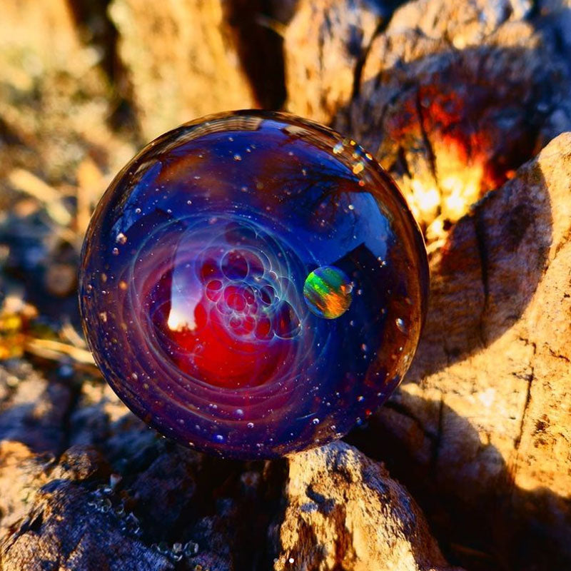 Swirling Galaxy-Inspired Glass Orbs