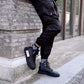 Men Letter Patch Lace-up Front Boots